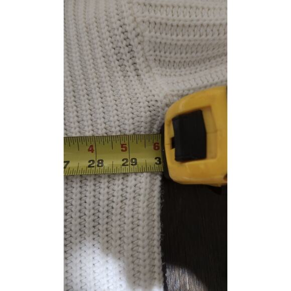 Davi & Dani Cardigan Cream Tan Black White Colorblock Oversized Pockets Sz Large - Picture 3 of 9